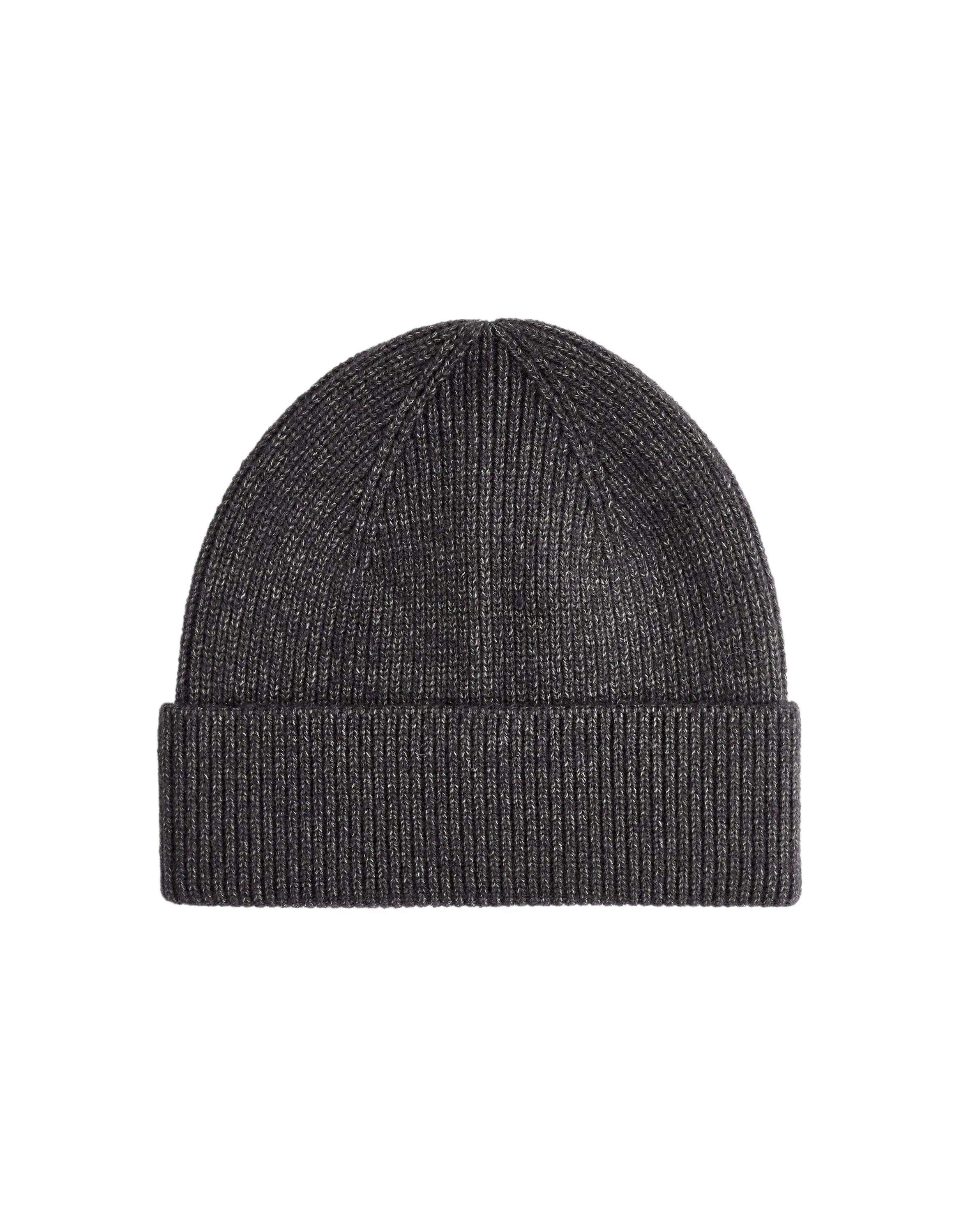 Celio Anthra Mel Grey Knitted Beanie Soft Ribbed Winter Hat